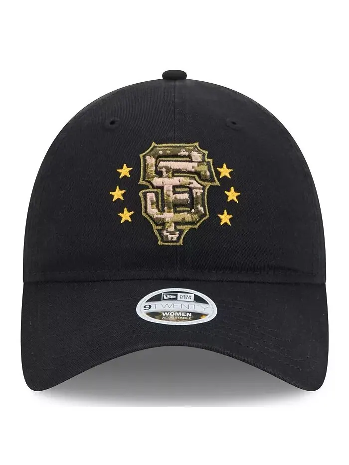 Женская черная кепка San Francisco Giants 2024 года ко Дню вооруженных сил 9TWENTY с регулировкой — изображение 2 из 4