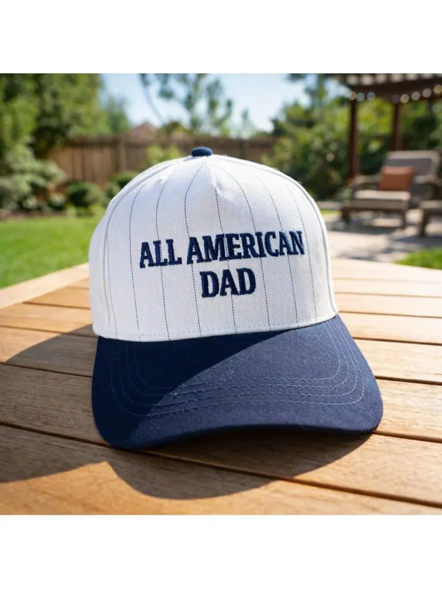 Мужская бейсболка в полоску "All American Dad" Trafalgar — изображение 4 из 4, темно-синий синий