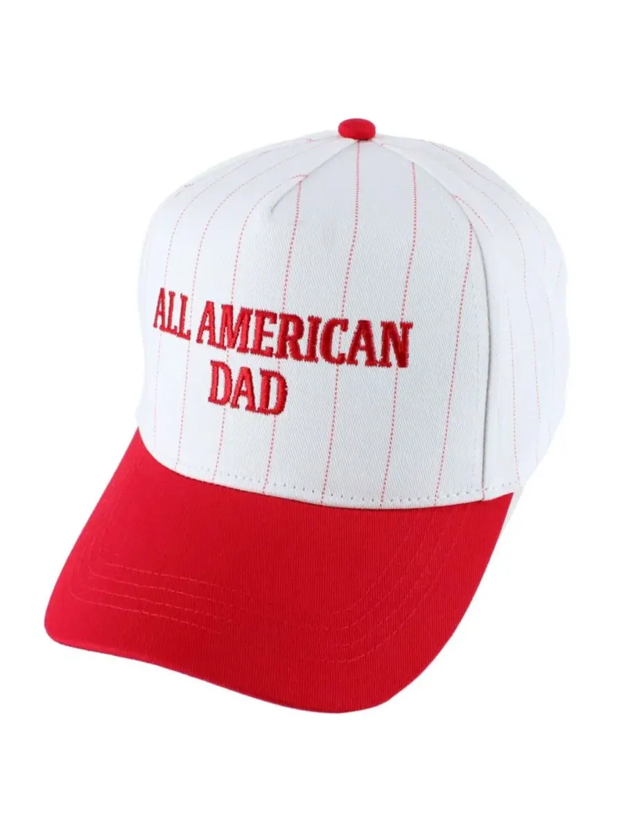 Мужская бейсболка в полоску "All American Dad" Trafalgar — изображение 2 из 3, красный