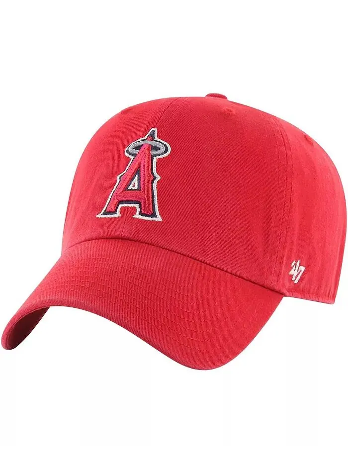 Мужская красная шапка Los Angeles Angels Clean Up Adjustable '47 Brand — изображение 1 из 2
