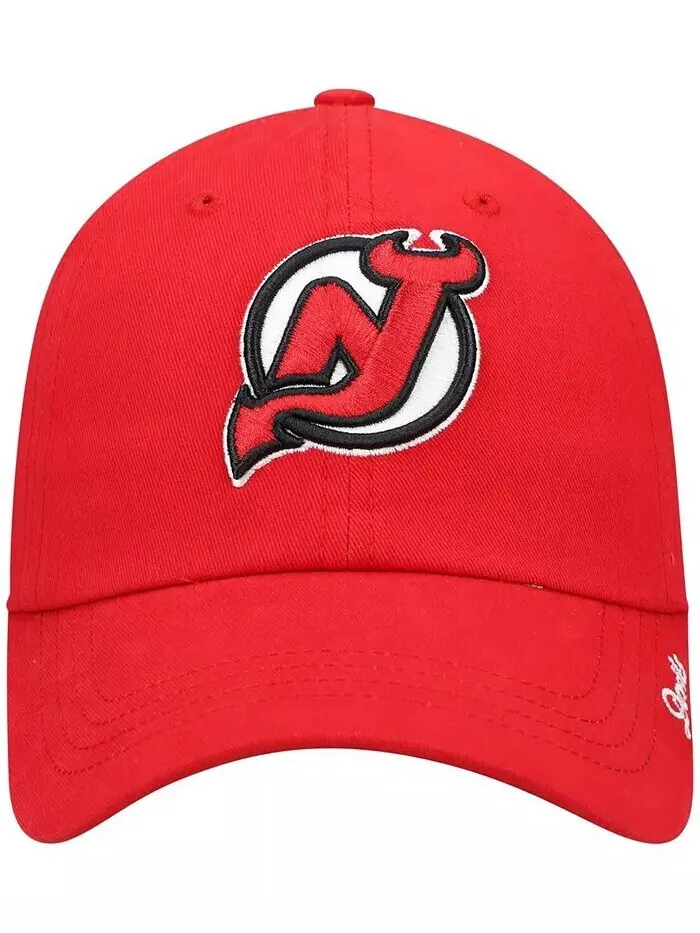 Красная женская регулируемая кепка New Jersey Devils Team Miata Clean Up '47 Brand — изображение 2 из 4, красный