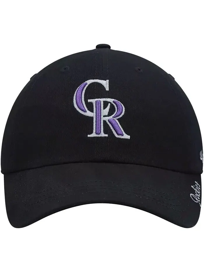 Женская черная шапка Colorado Rockies Team Miata Clean Up Adjustable '47 Brand — изображение 2 из 4