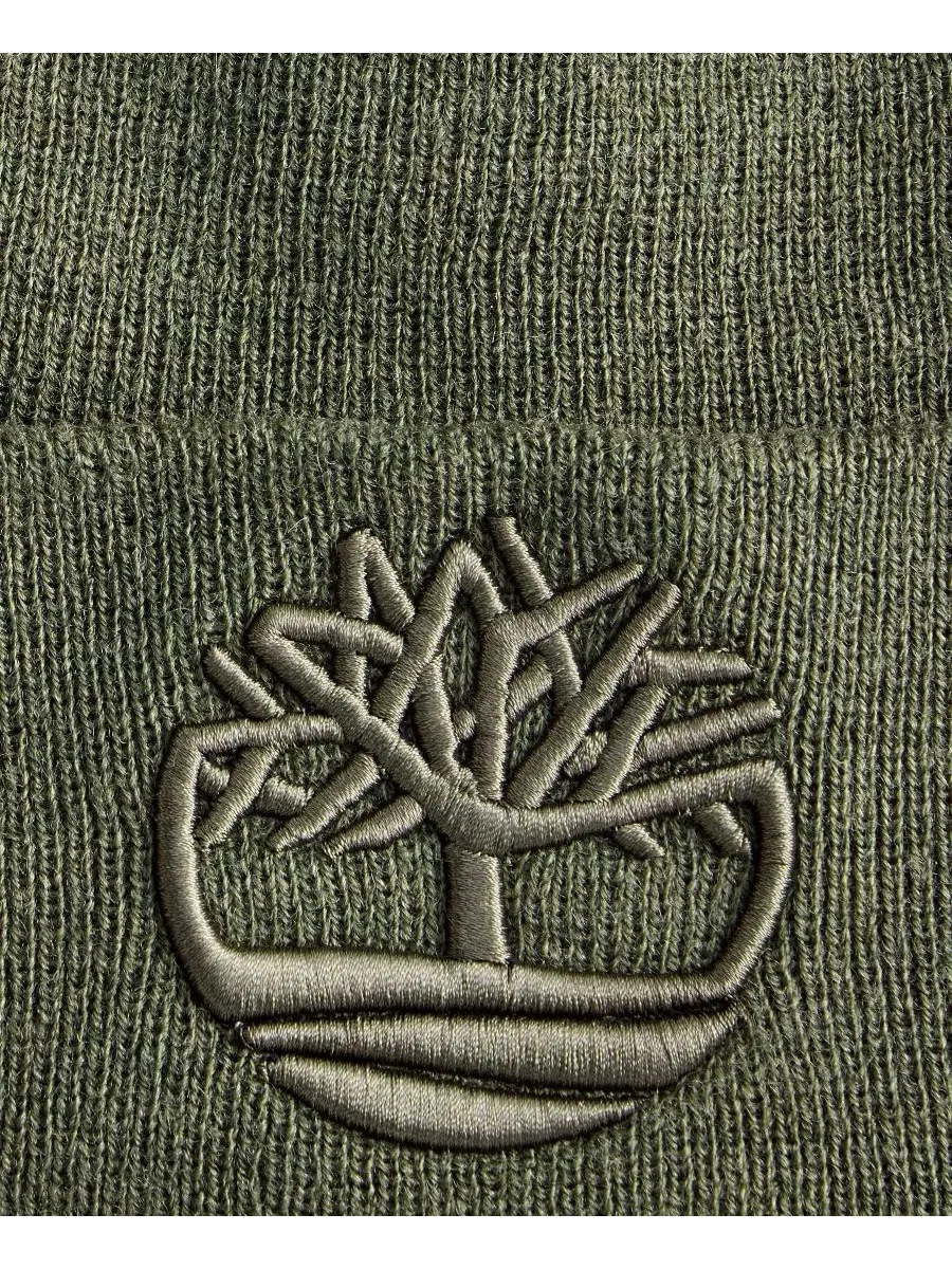 Мужская шапка-бини с объемной вышивкой в тон Timberland — изображение 3 из 3, зеленый