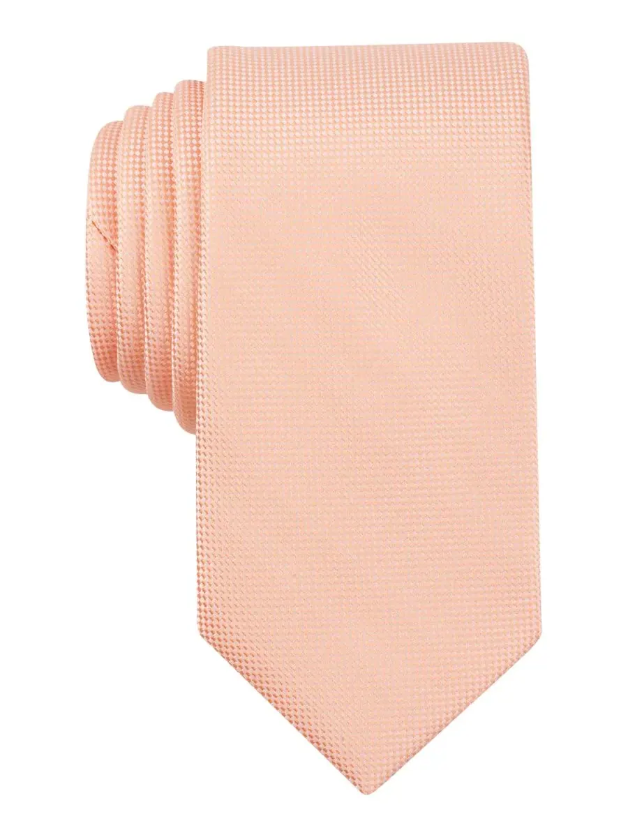Мужской галстук-оксфорд из однотонной ткани Perry Ellis — изображение 1 из 2, мандариновый