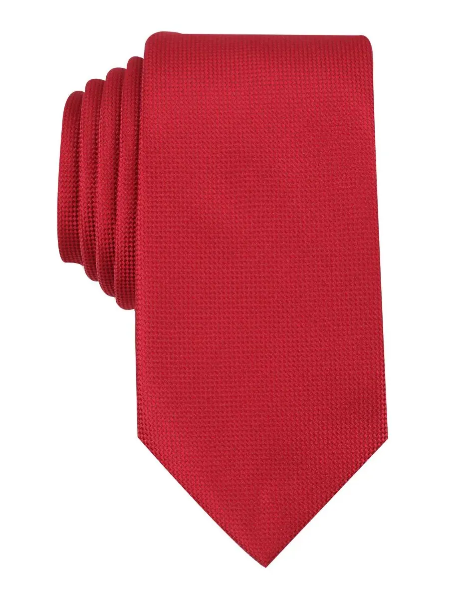 Мужской галстук-оксфорд из однотонной ткани Perry Ellis — изображение 1 из 1, красный