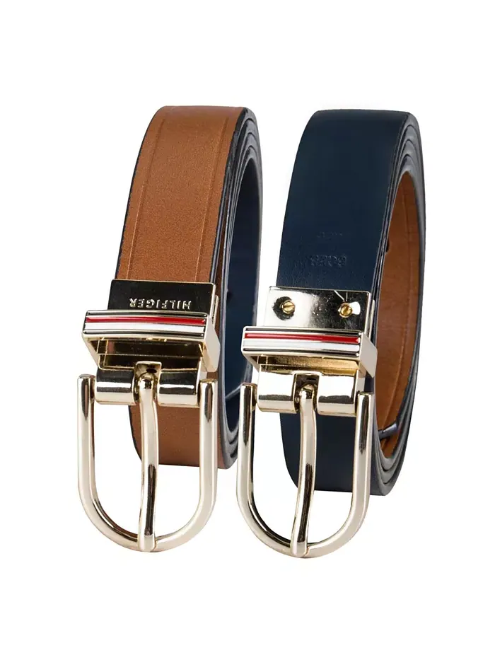 Ремень Women's Reversible Dress Casual Belt Tommy Hilfiger — изображение 3 из 8, бежевый темно-синий