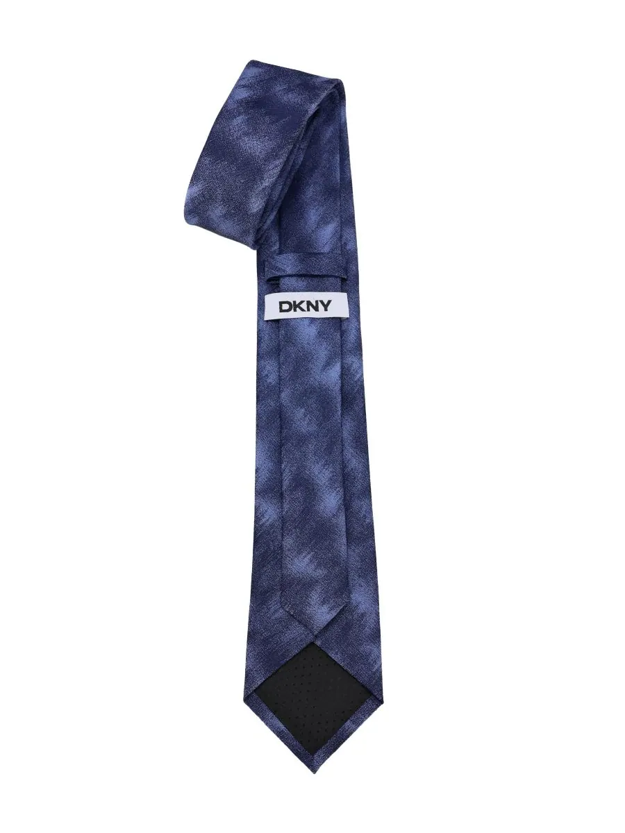 Мужской узкий галстук-галстук с жаккардовым узором в тон камуфляжу DKNY — изображение 3 из 3, темно-синий