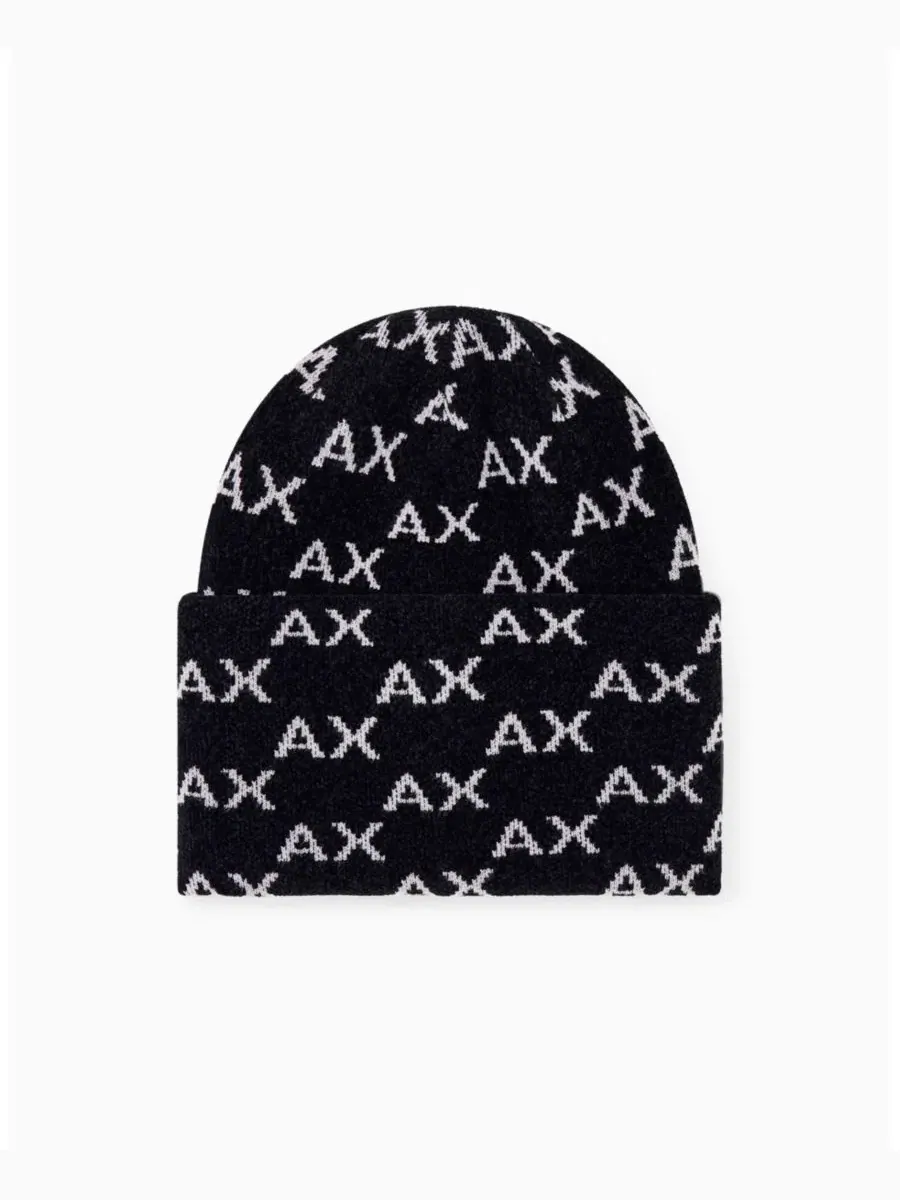 Шапка-бини с принтом All Over Logo A|X Armani Exchange
