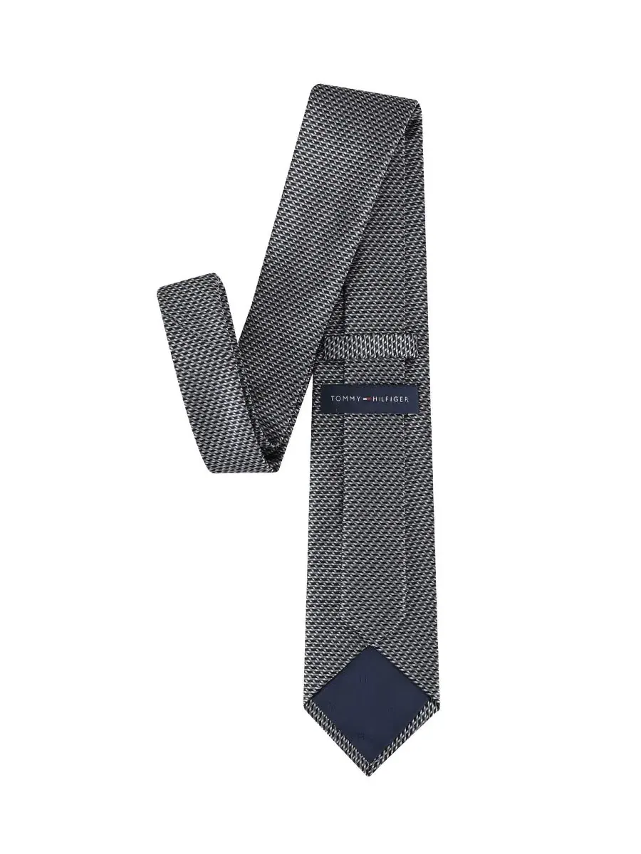 Мужской галстук Lowell Micro Geo Tommy Hilfiger — изображение 2 из 5, черный