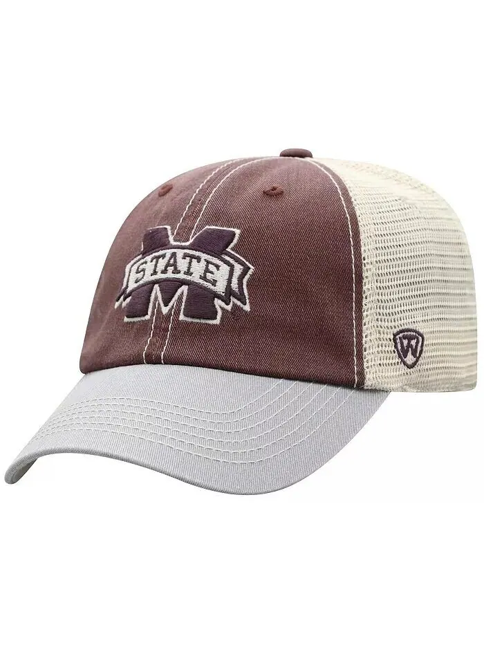Мужская темно-бордовая бейсболка-кепка Mississippi State Bulldogs Offroad Trucker Snapback Top of — изображение 1 из 4