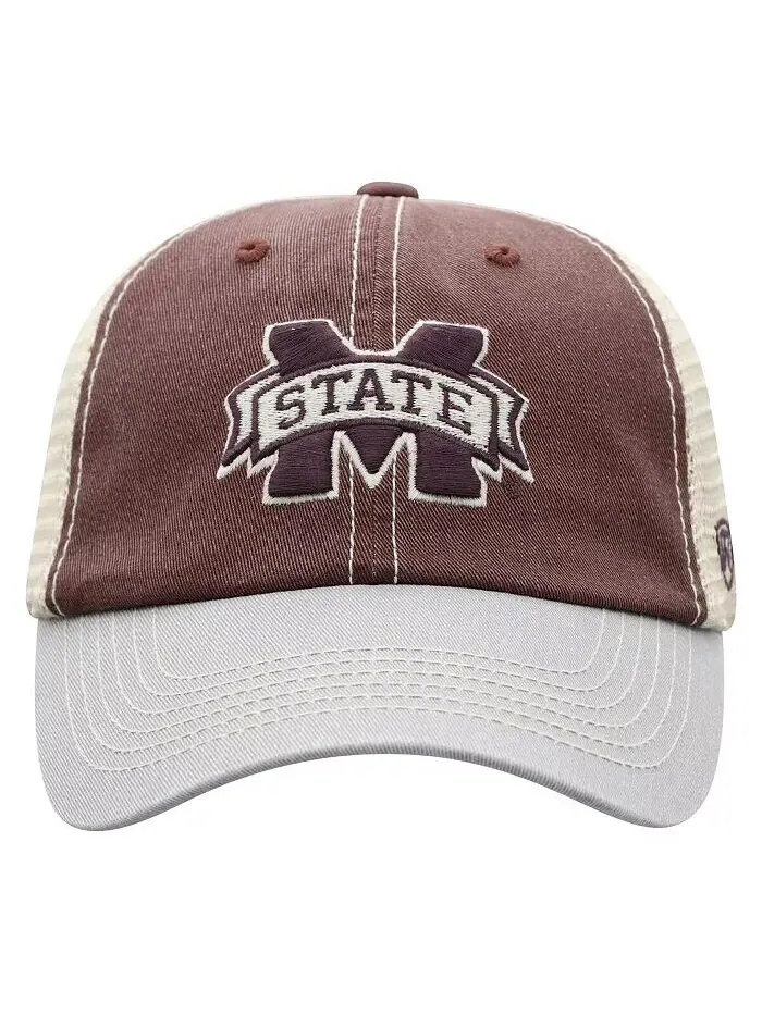 Мужская темно-бордовая бейсболка-кепка Mississippi State Bulldogs Offroad Trucker Snapback Top of — изображение 2 из 4