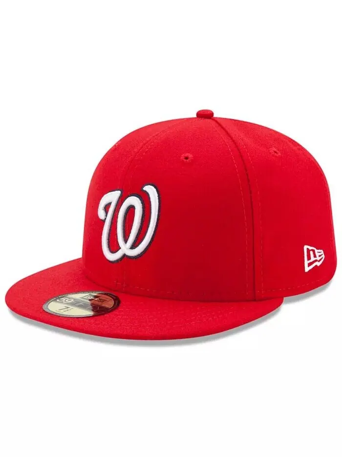Кепка приталенного кроя Washington Nationals Authentic Collection 59FIFTY New Era — изображение 1 из 4, красный