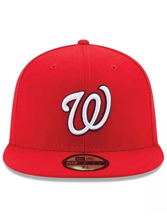 Кепка приталенного кроя Washington Nationals Authentic Collection 59FIFTY New Era — изображение 2 из 4, красный