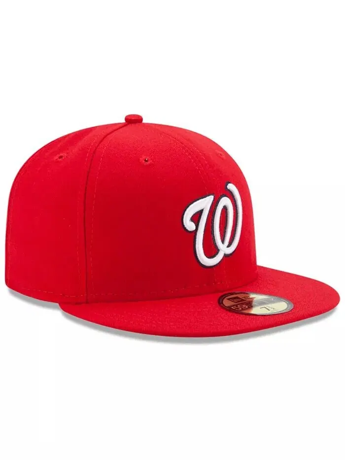 Кепка приталенного кроя Washington Nationals Authentic Collection 59FIFTY New Era — изображение 3 из 4, красный