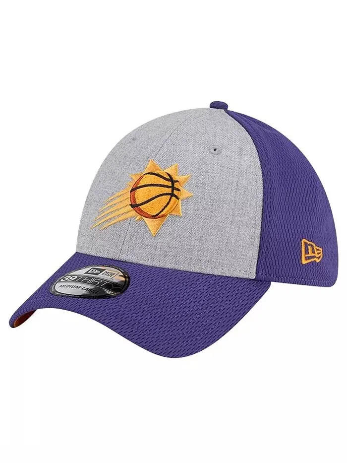Мужская двухцветная кепка Phoenix Suns серо-фиолетового цвета 39THIRTY Flex New Era — изображение 1 из 4, серый черный