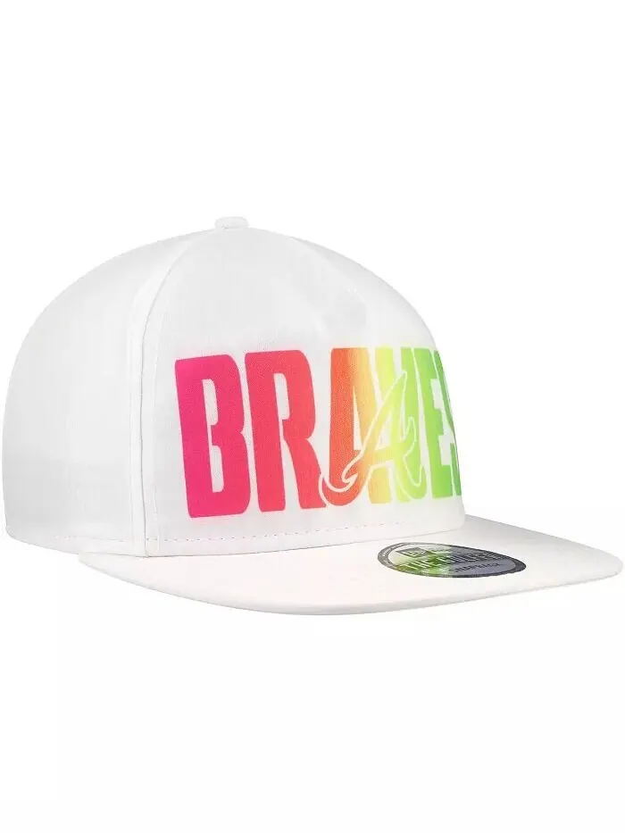 Мужская белая кепка Atlanta Braves Spring Spectrum Golfer Snapback New Era — изображение 2 из 4, белый