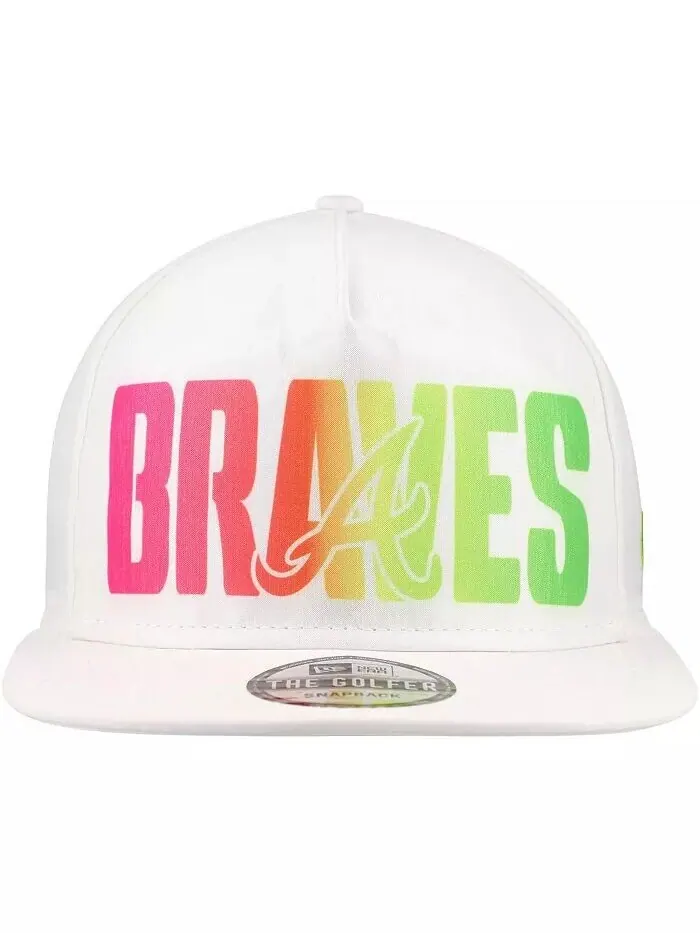 Мужская белая кепка Atlanta Braves Spring Spectrum Golfer Snapback New Era — изображение 3 из 4, белый