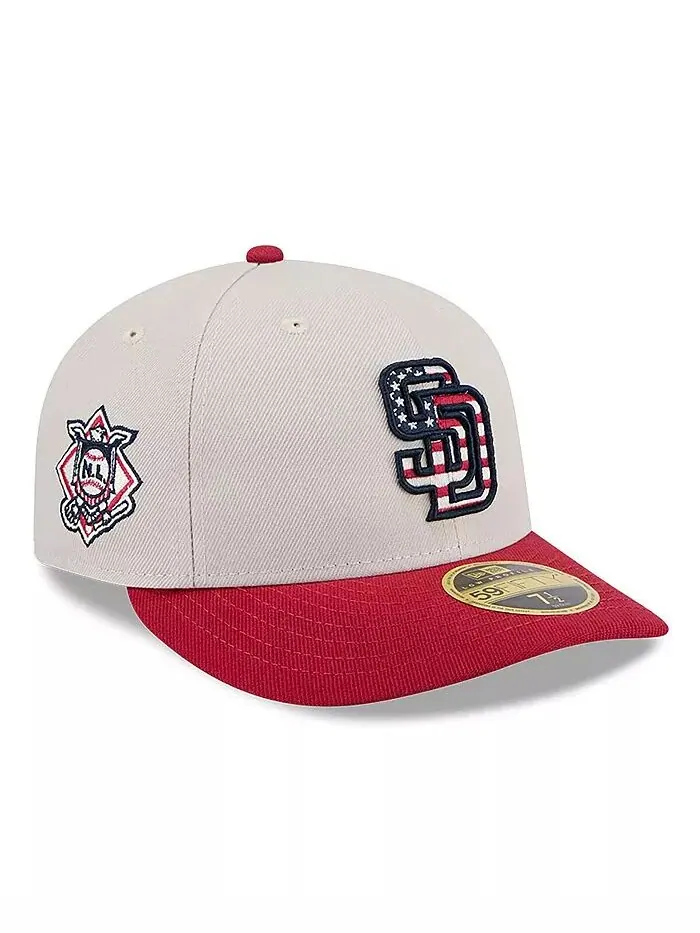 Мужская красная кепка San Diego Padres 2024 Четвертого июля с низким профилем 59FIFTY Fitted Hat