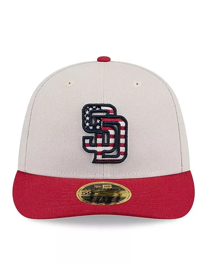 Мужская красная кепка San Diego Padres 2024 Четвертого июля с низким профилем 59FIFTY Fitted Hat — изображение 3 из 4