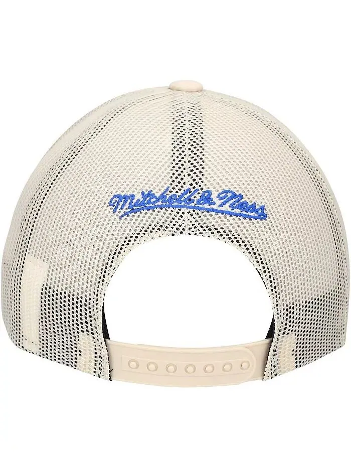 Мужская кремовая регулируемая кепка Dallas Mavericks Trucker Mitchell & Ness — изображение 2 из 4, бежевый