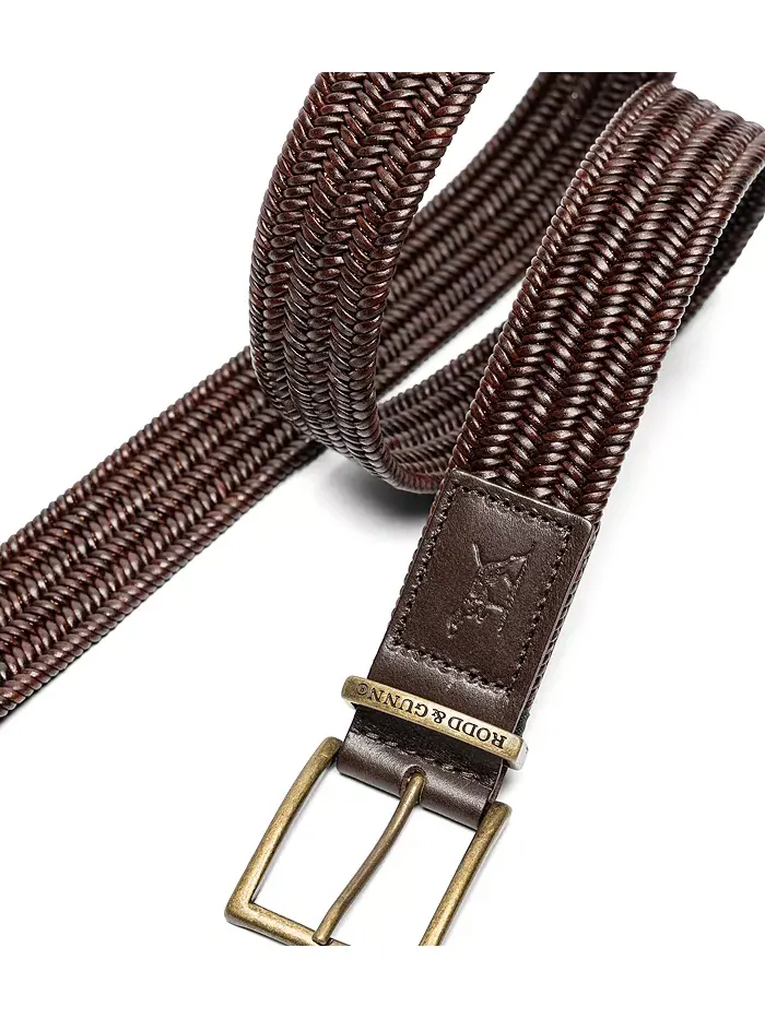 Мужской пояс Stirling Stretch Leather Belt Rodd & Gunn — изображение 2 из 5, коричневый