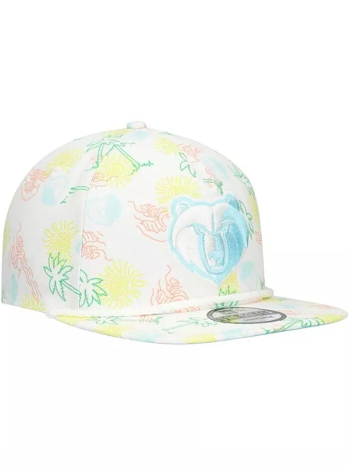 Мужская белая регулируемая шляпа для гольфиста Memphis Grizzlies Palm Trees and Waves New Era — изображение 3 из 4, белый