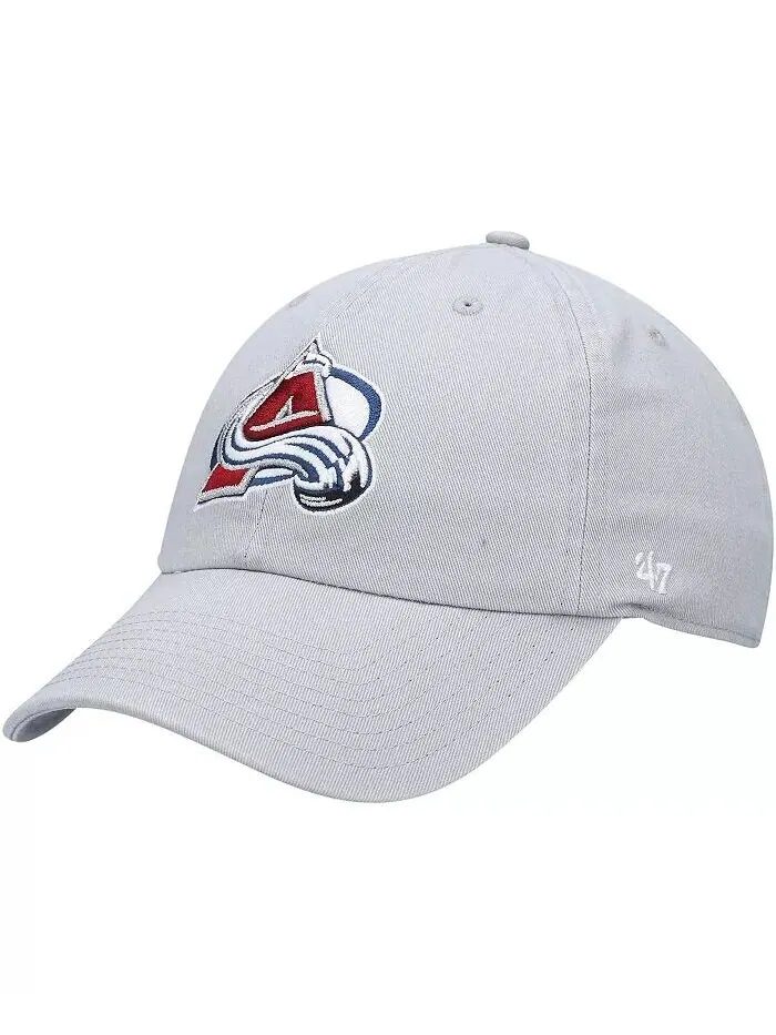 Мужская серая регулируемая шляпа Colorado Avalanche Clean Up '47 '47 Brand — изображение 1 из 4, серый