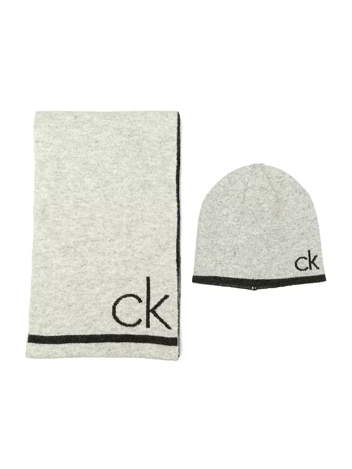Мужской комплект из шарфа и шапки Fuzzy 2-Piece Calvin Klein