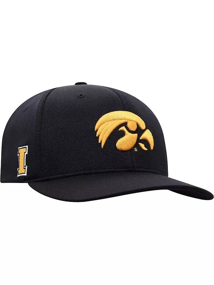 Мужская черная шляпа с гибким логотипом Iowa Hawkeyes Reflex Top Of The World — изображение 3 из 4, черный
