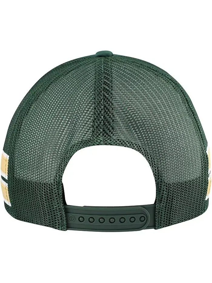 Мужская регулируемая шляпа Hunter Green Milwaukee Bucks Sidebrand Stripes Trucker '47 Brand — изображение 2 из 4, зеленый