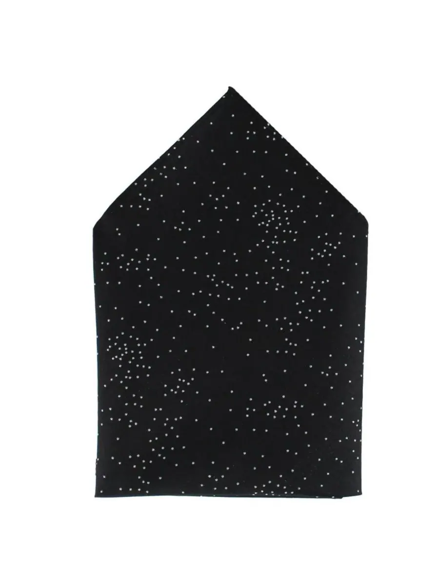 Мужской шелковый нагрудный платок Mystere Metallic Star Light, размер 12 x 12 дюймов TRAFALGAR — изображение 1 из 3, черный