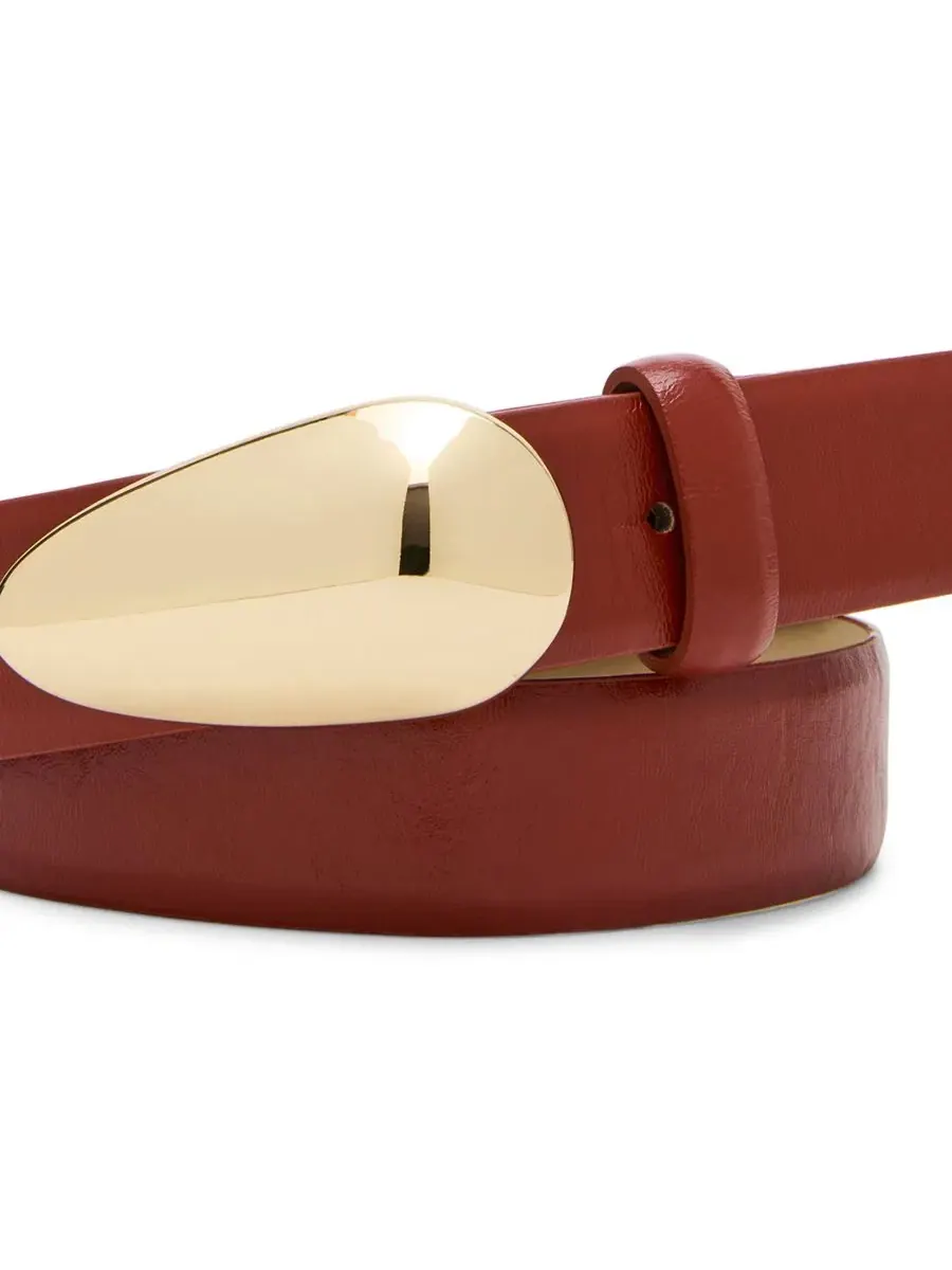 Ремень с глянцевой полиуретановой пряжкой Steve Madden, ржавый — изображение 2 из 4, красный