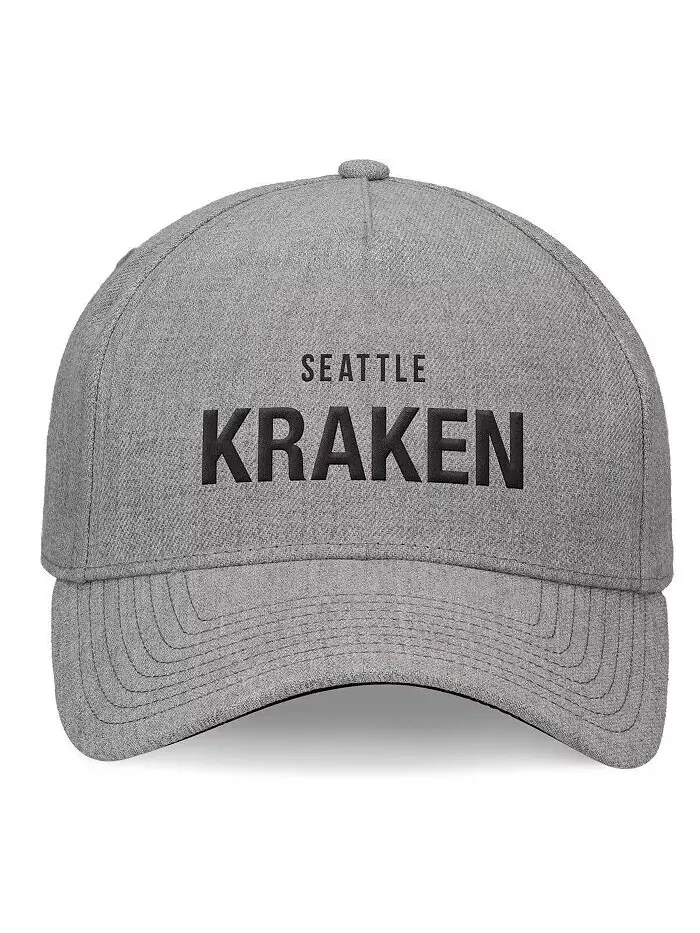Мужская кожаная шляпа с А-образной рамкой и ремешком на спине Seattle Kraken Elements цвета Хизер — изображение 2 из 4, серый