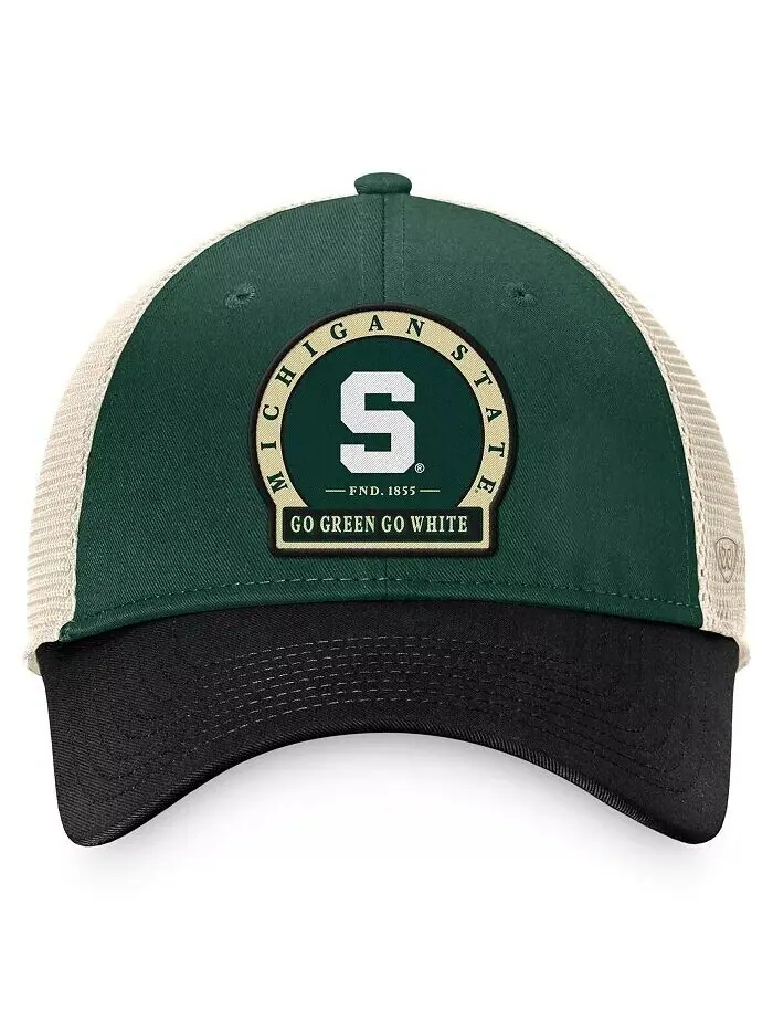 Мужская зеленая регулируемая шляпа Michigan State Spartans Refined Trucker Top Of The World — изображение 4 из 4