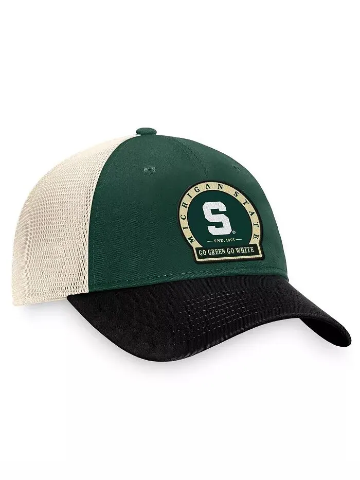 Мужская зеленая шапка Michigan State Spartans Refined Trucker Adjustable Top of the World — изображение 3 из 4