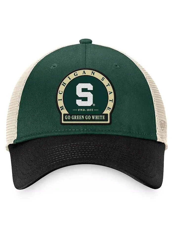 Мужская зеленая шапка Michigan State Spartans Refined Trucker Adjustable Top of the World — изображение 4 из 4