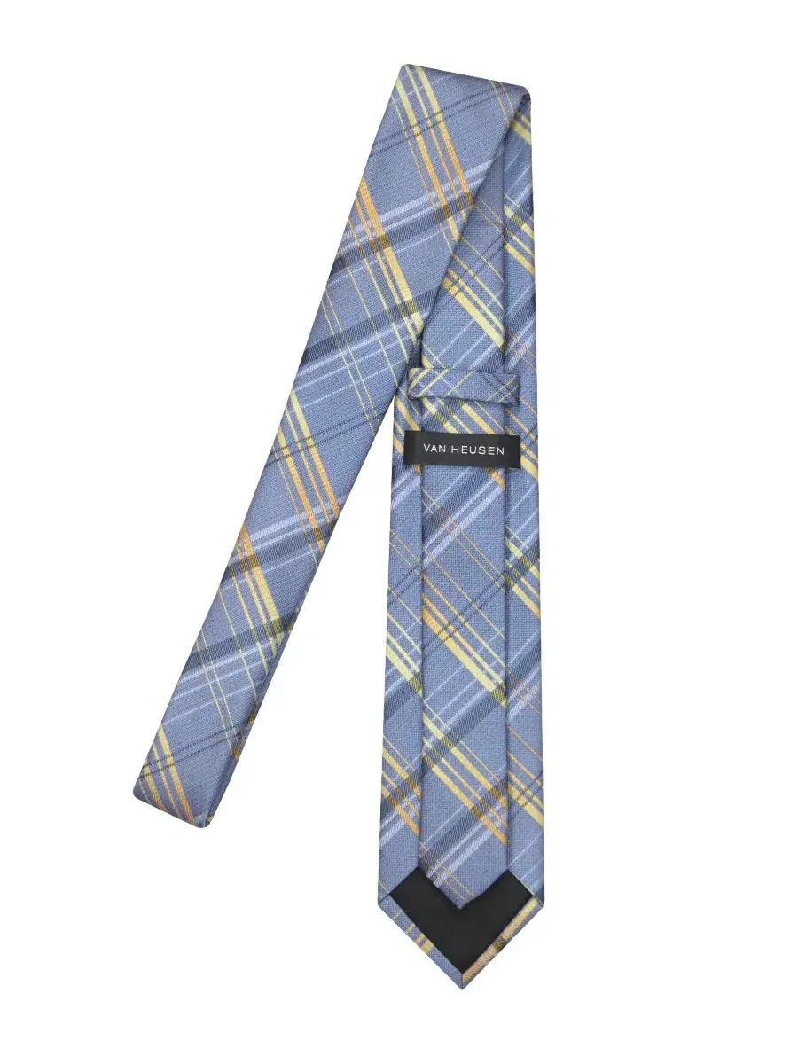 Мужской клетчатый галстук Van Heusen — изображение 3 из 4, светлый синий
