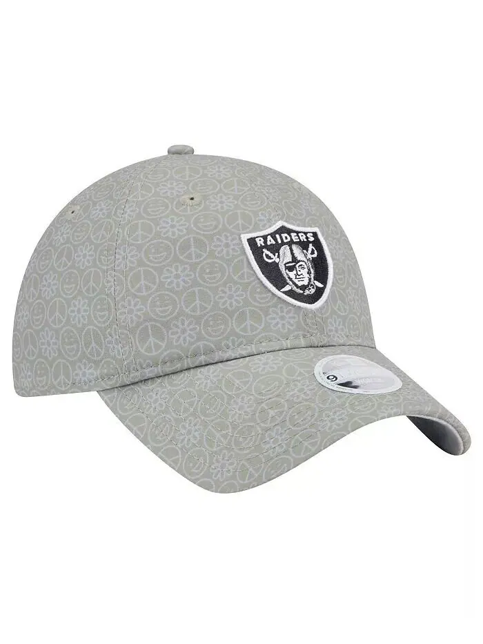Женская серебряная регулируемая кепка Las Vegas Raiders Smiley 9TWENTY New Era — изображение 3 из 4, серебряный