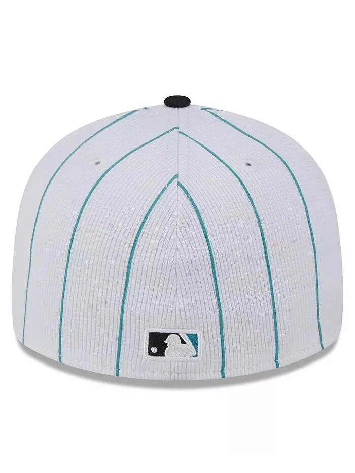 Мужская белая бейсболка Miami Marlins 2024 для тренировок с низким профилем 59FIFTY New Era — изображение 3 из 4, белый