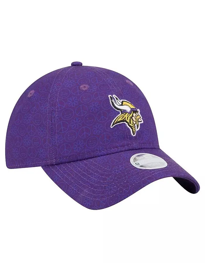 Женская фиолетовая регулируемая кепка Minnesota Vikings Smiley 9TWENTY New Era — изображение 2 из 4