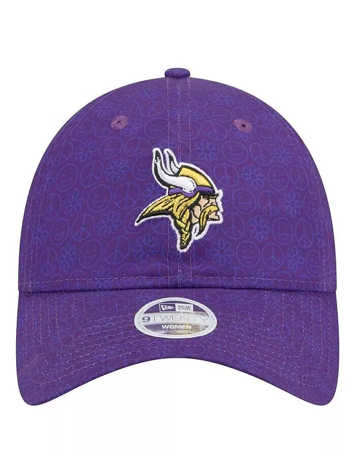 Женская фиолетовая регулируемая кепка Minnesota Vikings Smiley 9TWENTY New Era — изображение 4 из 4