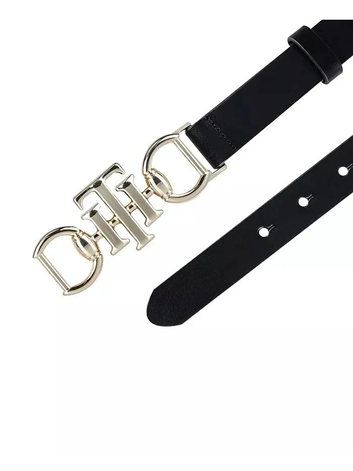 Женский узкий двусторонний ремень Horsebit с пряжкой для платья в стиле кэжуал Tommy Hilfiger — изображение 4 из 7, черный