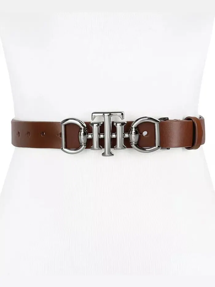 Женское узкое двустороннее платье с пряжкой Horsebit, повседневный ремень Tommy Hilfiger — изображение 6 из 7, коричневый