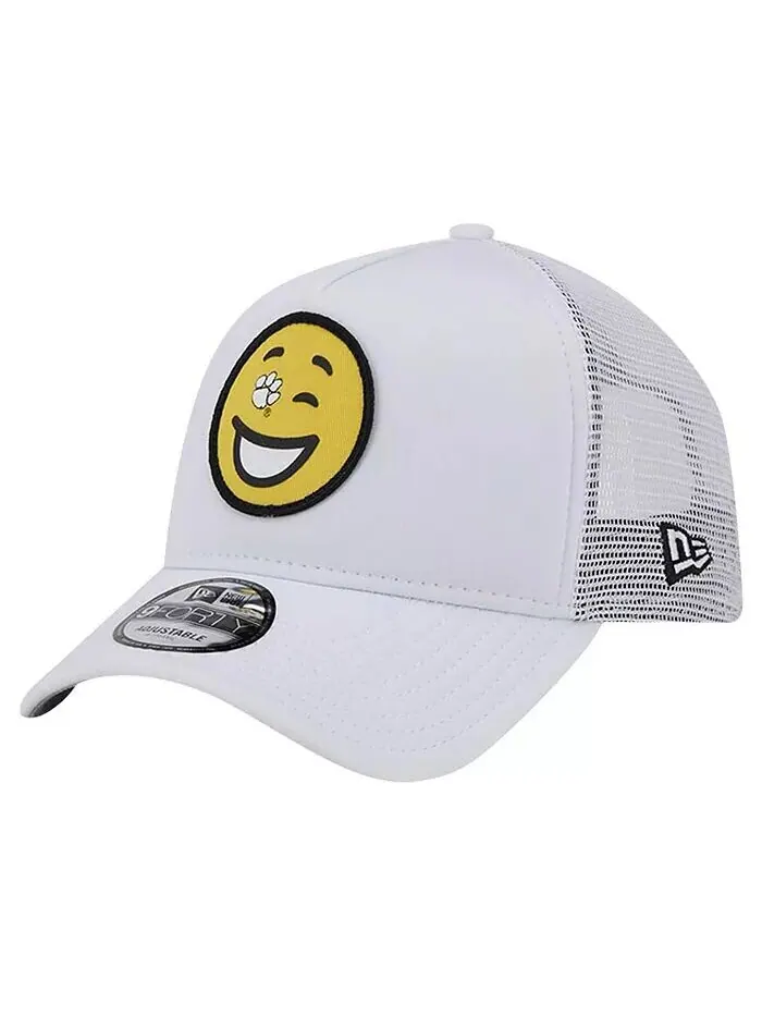 Мужская белая регулируемая шапка Clemson Tigers Wink Foam Trucker New Era — изображение 1 из 4, белый