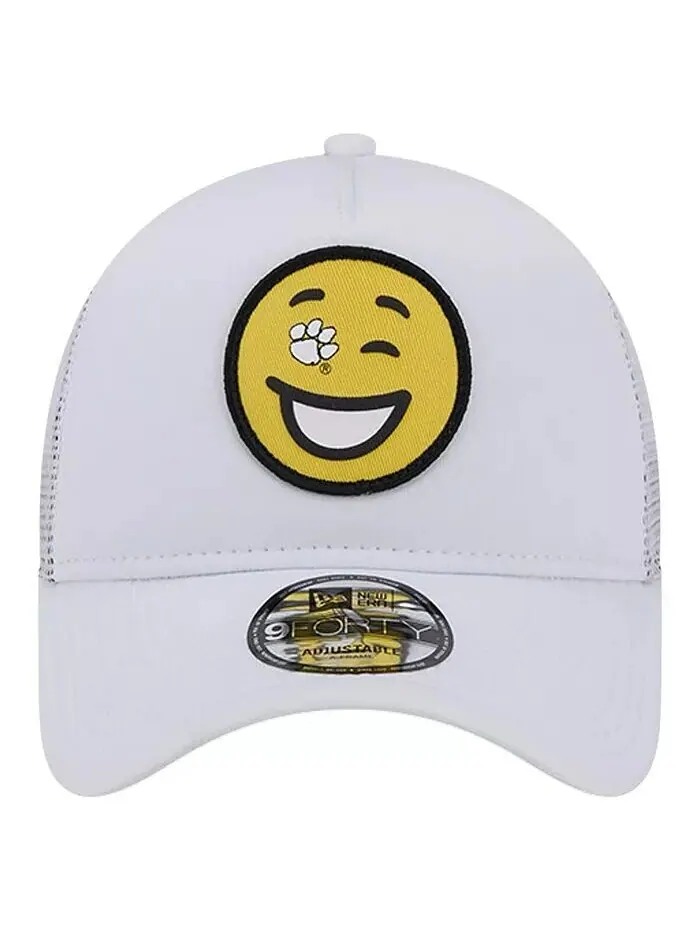 Мужская белая регулируемая шапка Clemson Tigers Wink Foam Trucker New Era — изображение 2 из 4, белый