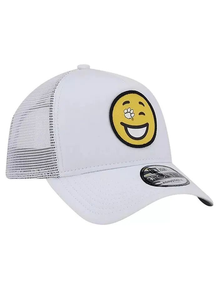 Мужская белая регулируемая шапка Clemson Tigers Wink Foam Trucker New Era — изображение 3 из 4, белый