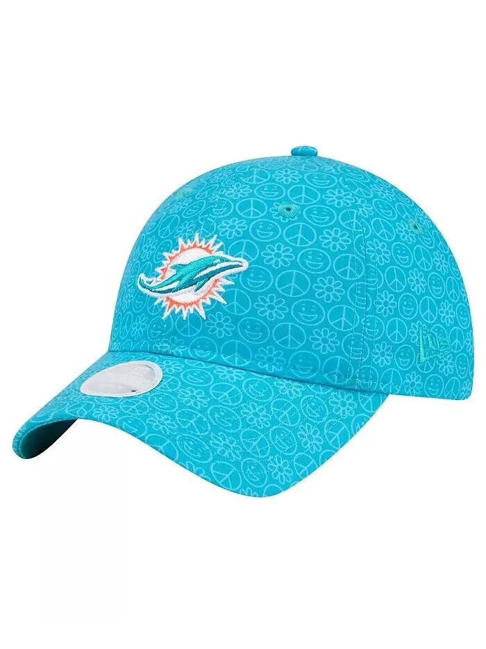 Женская регулируемая шапка Aqua Miami Dolphins Smiley 9TWENTY New Era — изображение 1 из 4