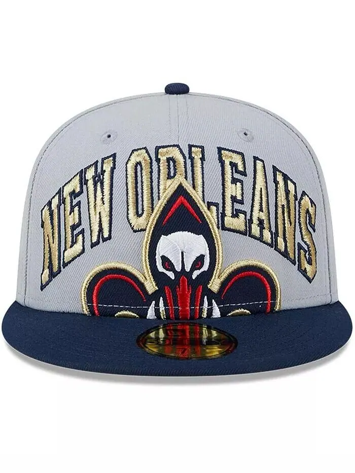 Мужская серо-темно-синяя двухцветная облегающая шляпа New Orleans Pelicans Tip-Off 59FIFTY New Era — изображение 4 из 4