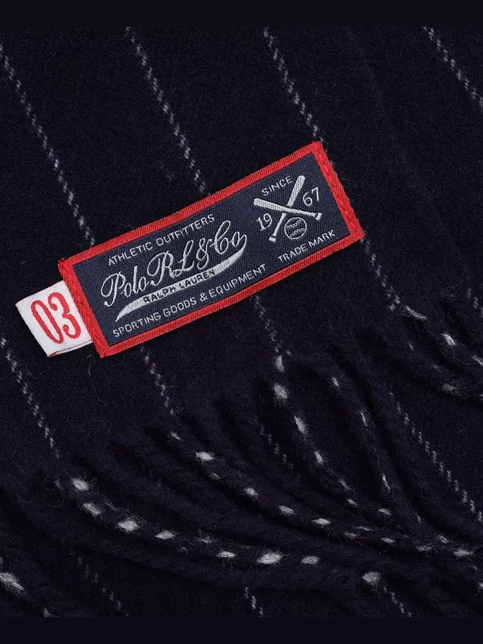 Классический шарф в полоску Polo Ralph Lauren — изображение 4 из 4, синий