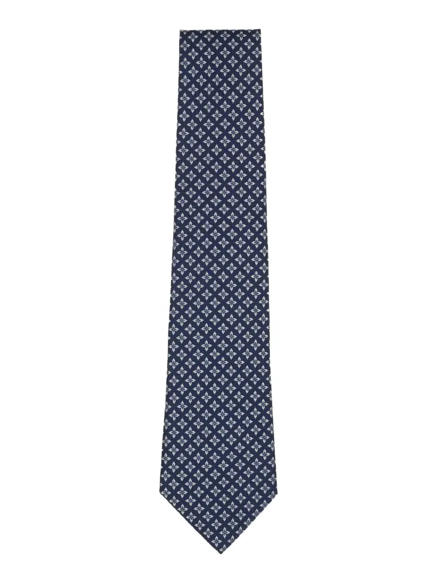 Мужской галстук Brooks Brothers Classic Circle Florette Pattern — изображение 2 из 6, темно-синий
